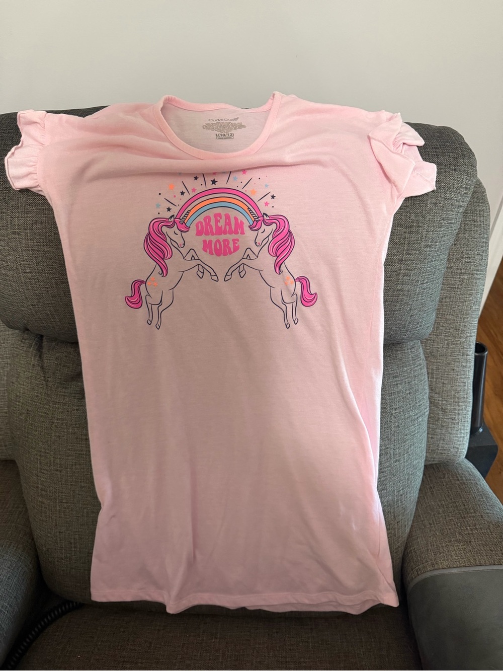 Cuddl Duds Pink Unicorn "Dream More" Nightgown